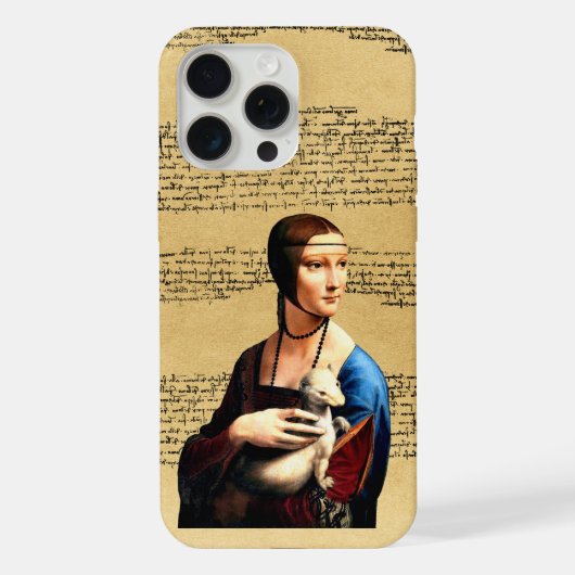Dame met hermelijn van Leonardo da Vinci iPhone Hoesje (Achterkant)