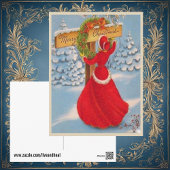  Dame met het decoratieve teken van de Rode Dress Briefkaart