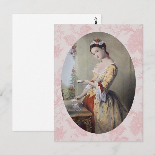 Dame met Kaarten (Voorkant / Achterkant)