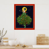 DAME MET KERSTCADEAUS ART DECO SCHOONHEID MODE POSTER (Keuken)