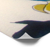 Dame met kimono Japanse stijlkunst Poster (Hoek)