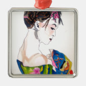 Dame met kimono metalen ornament (Voorkant)