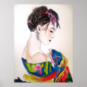 Dame met kimono poster (Voorkant)