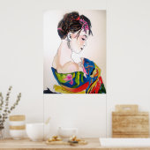 Dame met kimono poster (Keuken)