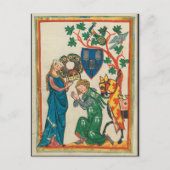 Dame met Knight, 14th Century Medieval Manuscript Briefkaart (Voorkant)