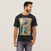Dame met Knight, 14th Century Medieval Manuscript T-shirt (Voorkant volledig)