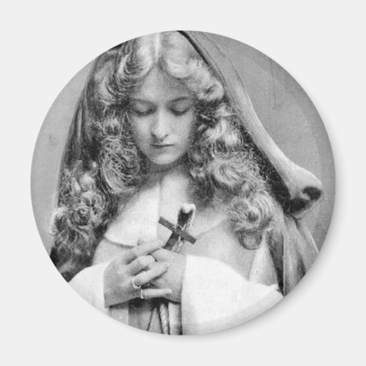  dame met kruis magneet (Voorkant)