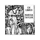 Dame met Leeuw ex libris Zelfinktende Stempel (Design)