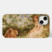 Dame met Lion iPhone/iPad-draagtas Case-Mate iPhone Case (Achterkant (horizontaal))