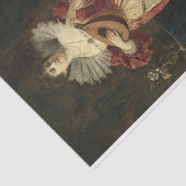 Dame met Lute van Ferdinand Wagner Jnr. Tissuepapier (Detail)