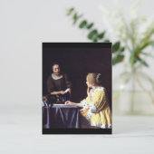 Dame met Maidservant Holding Letter van Vermeer Briefkaart (Staand voorkant)