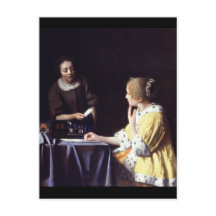 Dame met Maidservant Holding Letter van Vermeer
