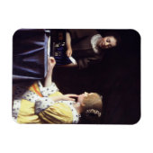 Dame met Maidservant Holding Letter van Vermeer Magneet (Horizontaal)