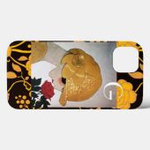 DAME MET MONOGRAM VAN RODE ROOS Case-Mate iPhone CASE (Achterkant (horizontaal))