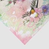 Dame met mooie bloemen ontkoppelen, op maat gesned tissuepapier (Detail)