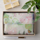 Dame met mooie bloemen ontkoppelen, op maat gesned tissuepapier (Geschenk)