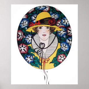 Dame met Morgenwinde Poster