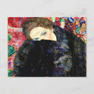 Dame met Muff van Gustav Klimt Briefkaart