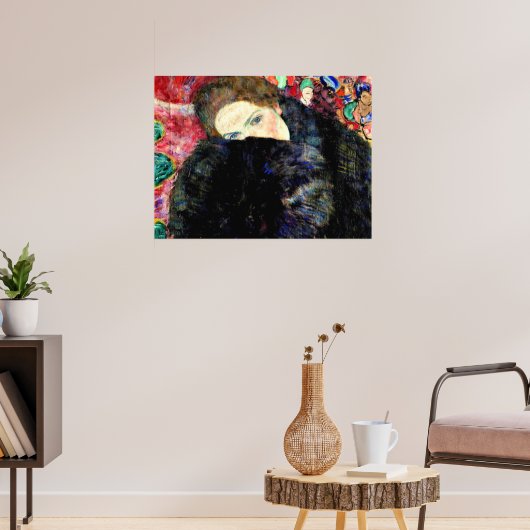 Dame met Muffe van Gustav Klimt Poster (Woonkamer 3)