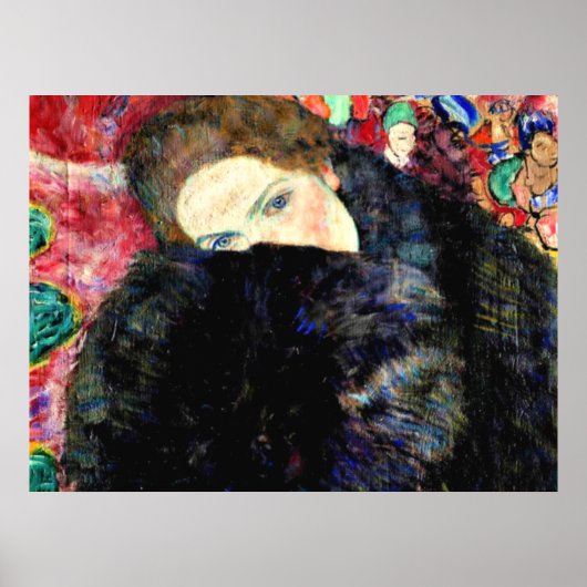 Dame met Muffe van Gustav Klimt Poster (Voorkant)