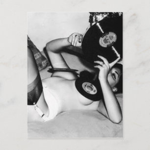 Dame met Muziek Briefkaart