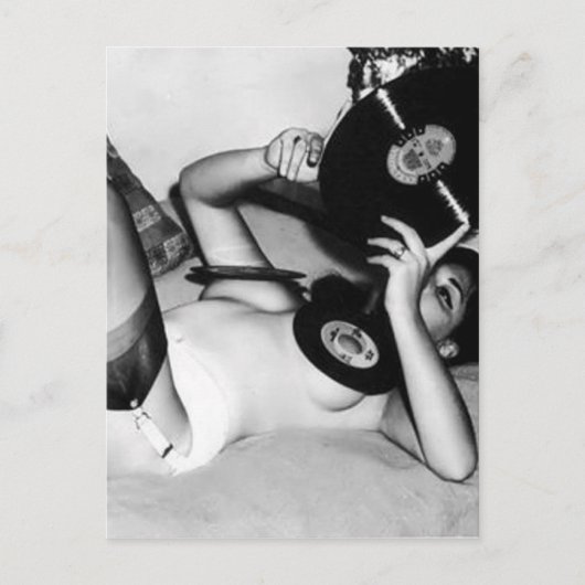 Dame met Muziek Briefkaart (Voorkant)