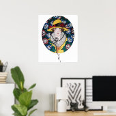 Dame met ochtendglorie poster (Thuiskantoor)