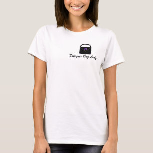 Dame met ontwerperstas t-shirt
