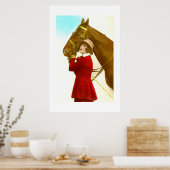Dame met paard poster (Keuken)
