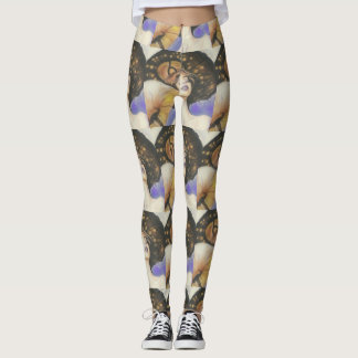 dame met paddenstoel bruine bruine tint leggings