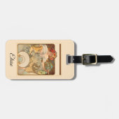 Dame met papavers in haar haar haar haar, bagagelabel (Voorkant horizontaal)