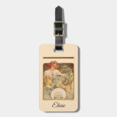 Dame met papavers in haar haar haar haar, bagagelabel (Voorkant verticaal)