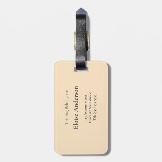 Dame met papavers in haar haar haar haar, bagagelabel (Achterkant verticaal)