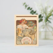 Dame met papavers in haar haar haar haar briefkaart (Staand voorkant)