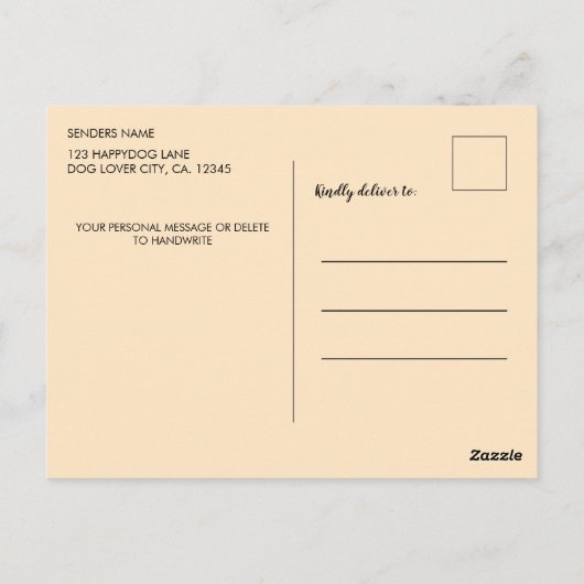 Dame met papavers in haar haar haar haar briefkaart (Achterkant)