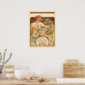 Dame met papavers in haar haar haar haar poster (Keuken)