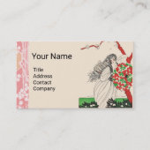 Dame MET PARAPLU Art Deco Beauty Mode Haar Visitekaartje (Voorkant)