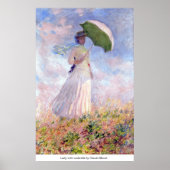 Dame met paraplu van Claude Monet Poster (Voorkant)