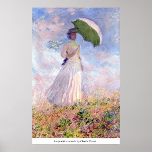 Dame met paraplu van Claude Monet Poster (Voorkant)