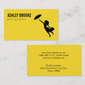 Dame met paraplu visitekaartje (Voorkant / Achterkant)