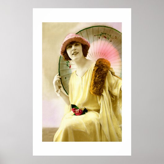 Dame met parasol poster (Voorkant)