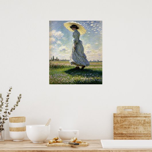 Dame met parasol poster (Keuken)