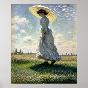 Dame met parasol poster