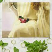 Dame met parasol theedoek (Gevouwen)