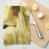 Dame met parasol theedoek (Quarter Fold)