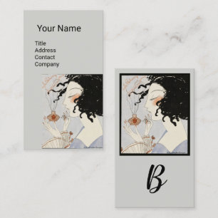 DAME MET PARFUMFLACON ART DECO SCHOONHEID Monogram Visitekaartje