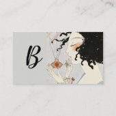 DAME MET PARFUMFLACON ART DECO SCHOONHEID Monogram Visitekaartje (Achterkant)