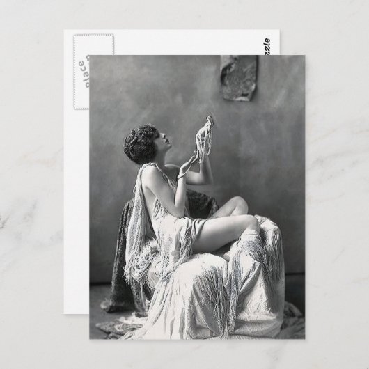 Dame met Pearls Briefkaart (Voorkant / Achterkant)