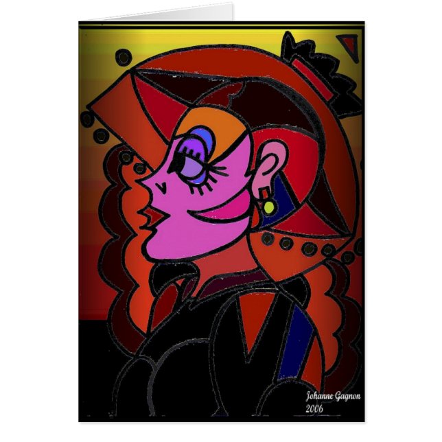 Dame met Pet (Voorkant)