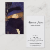 Dame met Pet en Veer Boa - Gustav Klimt Visitekaartje (Voorkant / Achterkant)